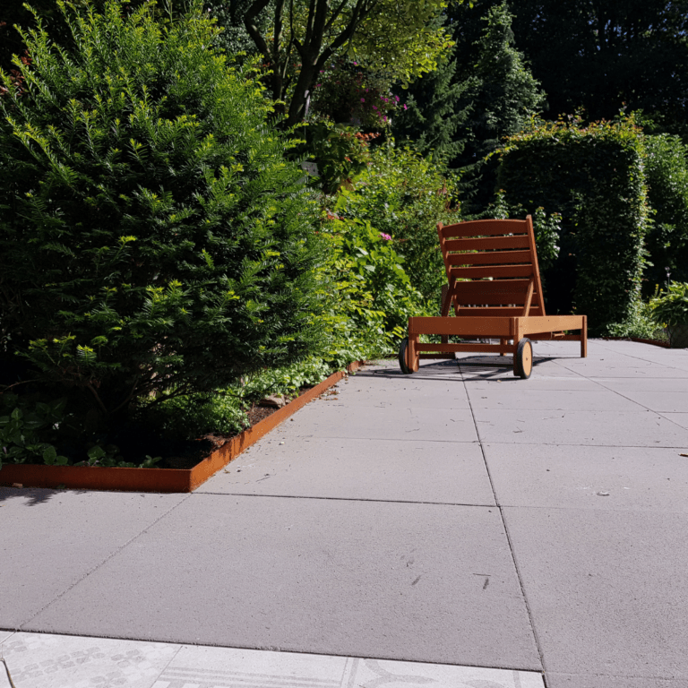 Bordure en acier corten à bord aplati 130mm kit complet pour 15 mètres