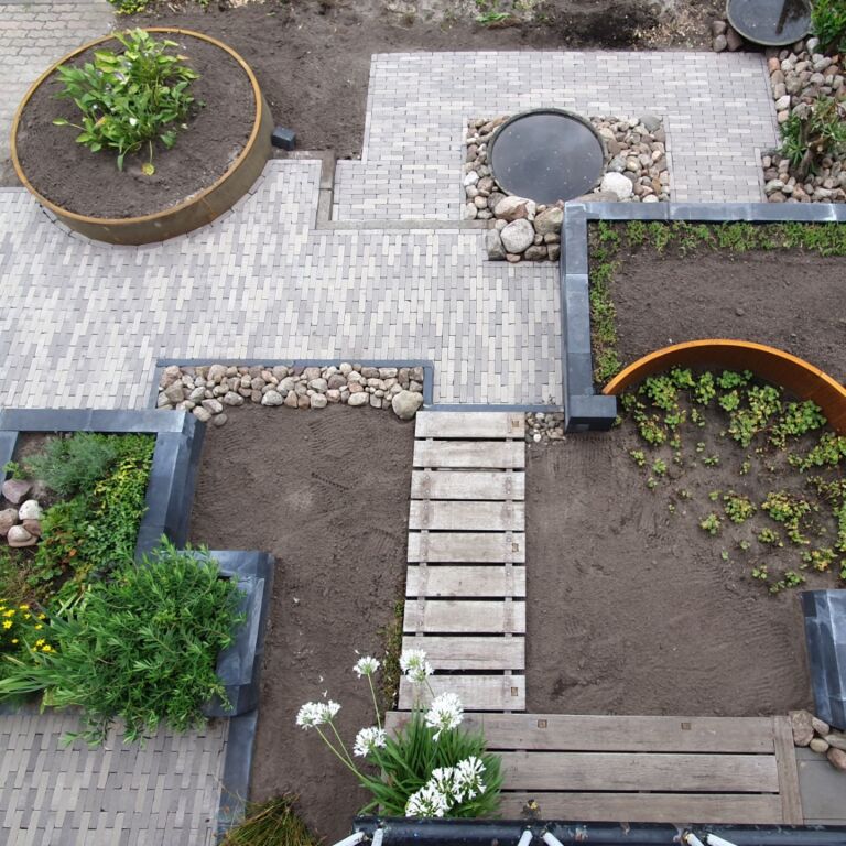 Mur de soutènement en acier corten courbe intérieure 100 x 100 cm (hauteur 40 cm)