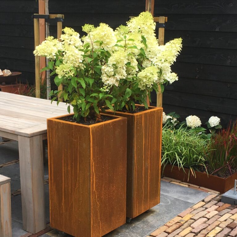 Bac à plantes en acier corten Miami 400x400
