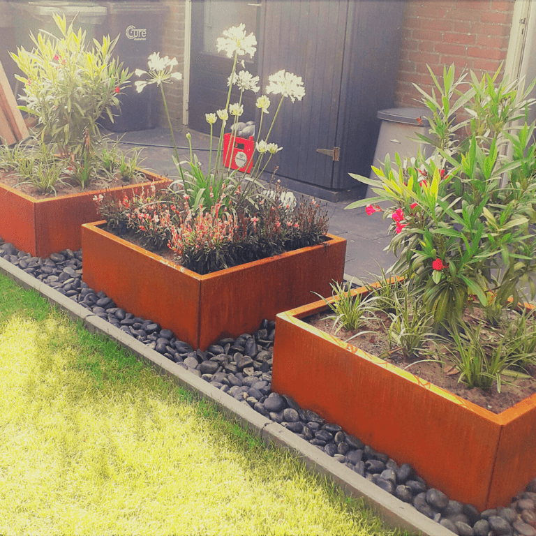 Bac à plantes en acier corten Miami 800x800