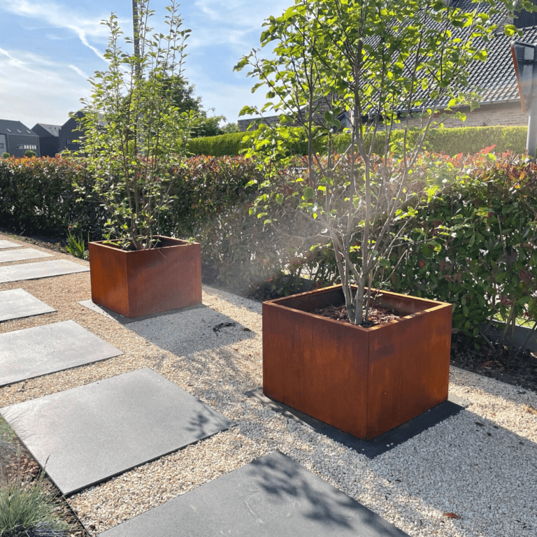 Bac à plantes en acier corten Miami 800x800