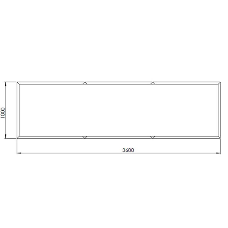 Jardinière en acier thermolaqué Texas xxl 360 x 100 cm