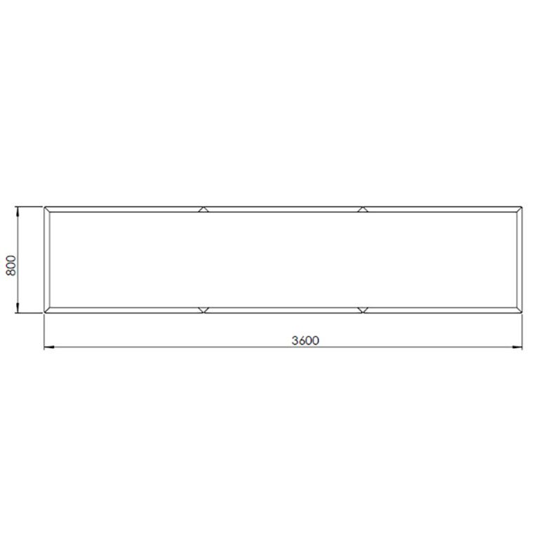 Bac à plantes en acier corten Texas xxl 360 x 80 cm