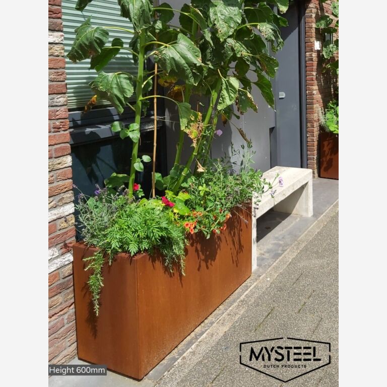 Bac à plantes en acier corten Texas 400x1200