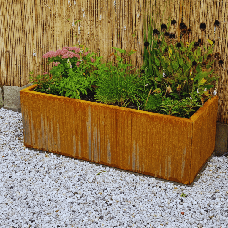 Bac à plantes en acier corten Texas 500x1200