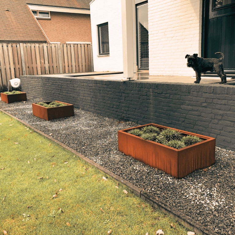 Bac à plantes en acier corten Texas 600x1000
