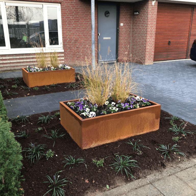 Bac à plantes en acier corten Texas 800x1200
