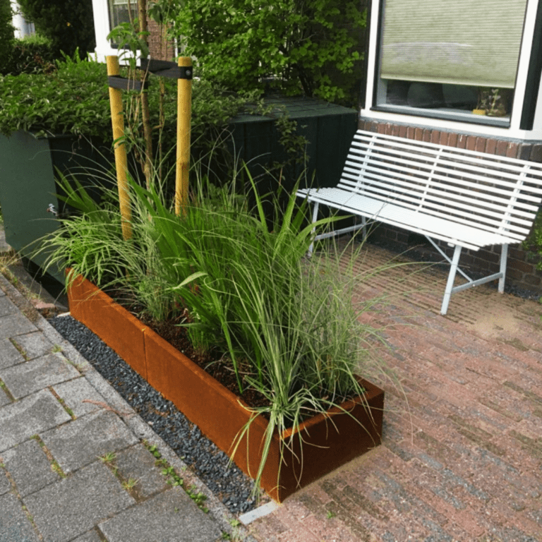 Bac à plantes en acier corten Texas xxl 2000x500