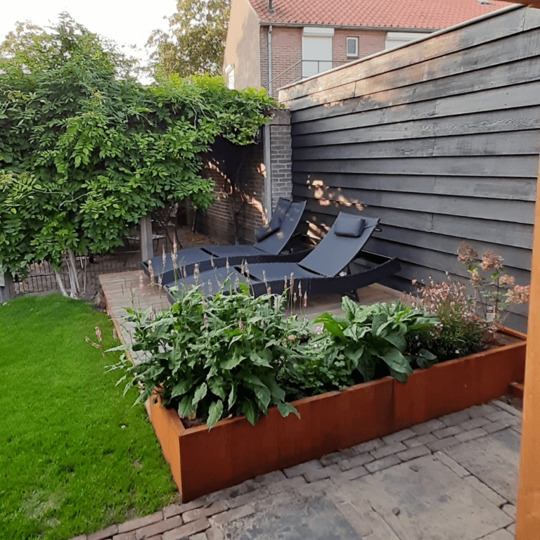Bac à plantes en acier corten Texas xxl 2400x800