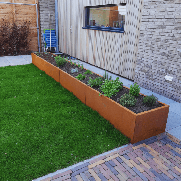 Bac à plantes en acier corten Texas xxl 4800x600