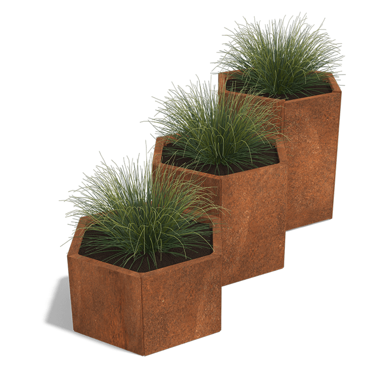 Bac à plantes en acier corten Denver special III 400