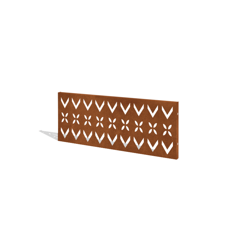Clôture en acier corten H Panneau V 120 x 47,5 cm