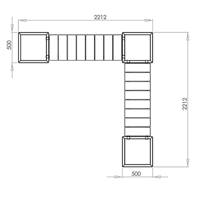 Jardinière en acier Corten avec banc Aménagement d'angle Vegas Miami