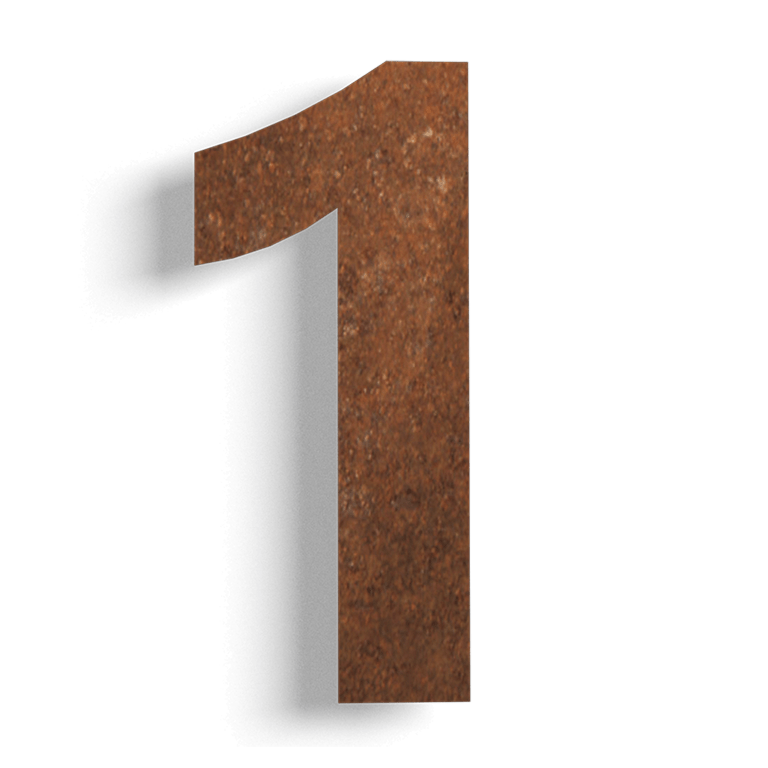 Numéro de maison en acier corten 1 - 150mm