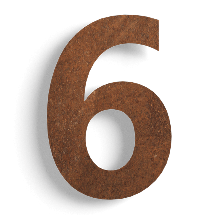Numéro de maison en acier corten 6 - 300mm