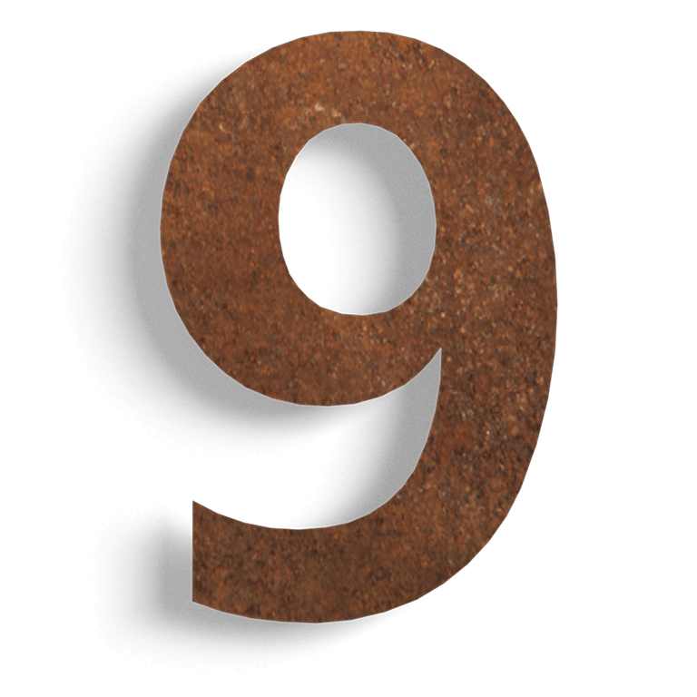Numéro de maison en acier corten 9 - 150mm