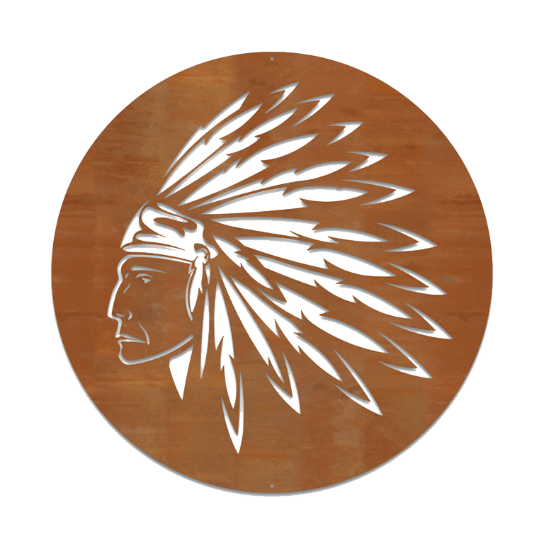 Décorations murales en acier corten Amérindienne