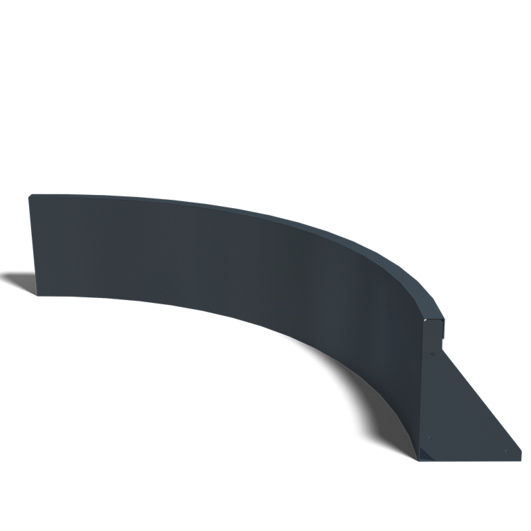 Paroi de soutènement en acier thermolaqué courbe intérieure 1000x1000mm (hauteur 300mm)