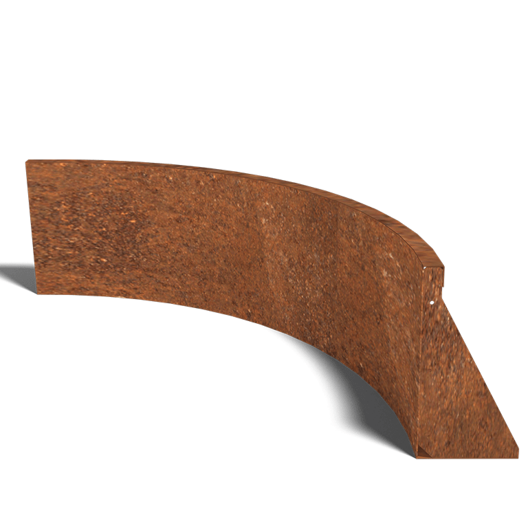 Mur de soutènement en acier corten courbe intérieure 100 x 100 cm (hauteur 40 cm)