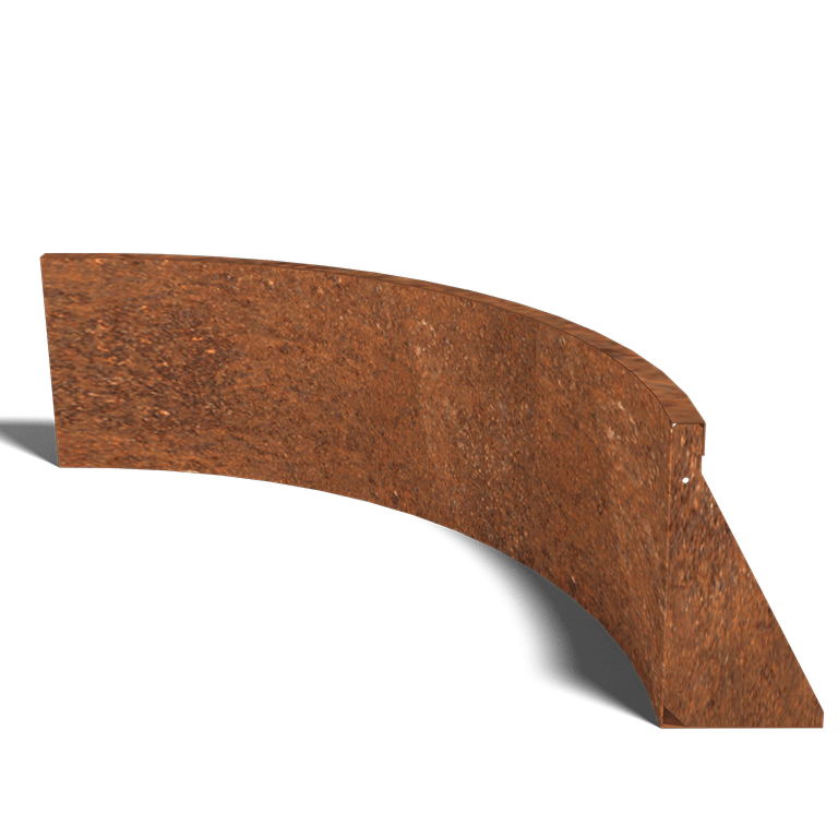 Paroi de soutènement en acier corten courbe intérieure 100 x 100 cm (hauteur 40 cm)