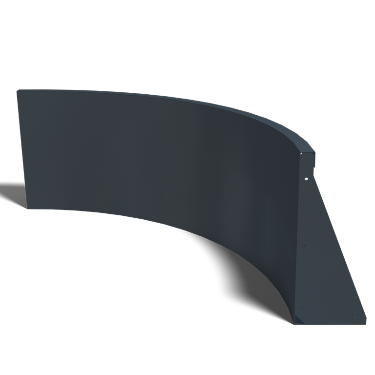 Paroi de soutènement en acier thermolaqué courbe intérieure 1000x1000mm (hauteur 500mm)