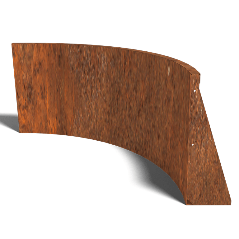 Courbe intérieure en acier corten 100 x 100 cm (hauteur 60 cm)