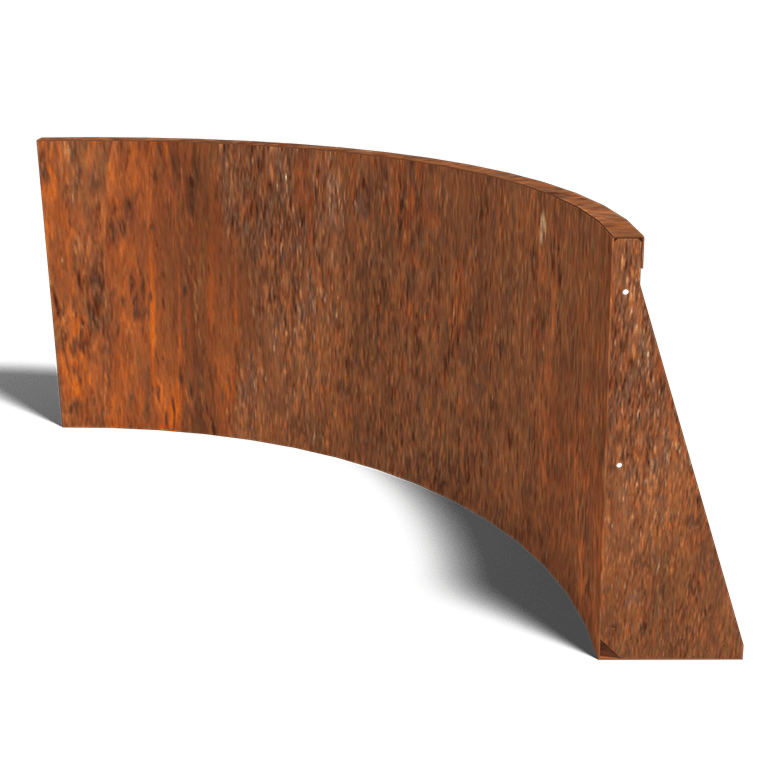 Paroi de soutènement en acier corten courbe intérieure 100 x 100 cm (hauteur 60 cm)