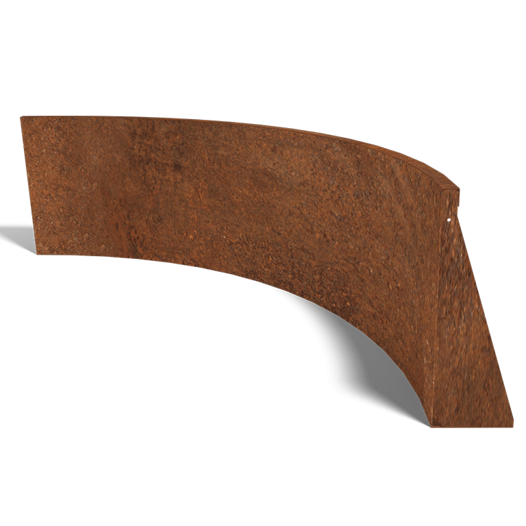 Paroi de soutènement en acier corten courbe intérieure 1500x1500mm (hauteur 600mm)