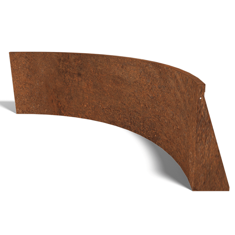 Paroi de soutènement en acier corten courbe intérieure 150 x 150 cm (hauteur 60 cm)