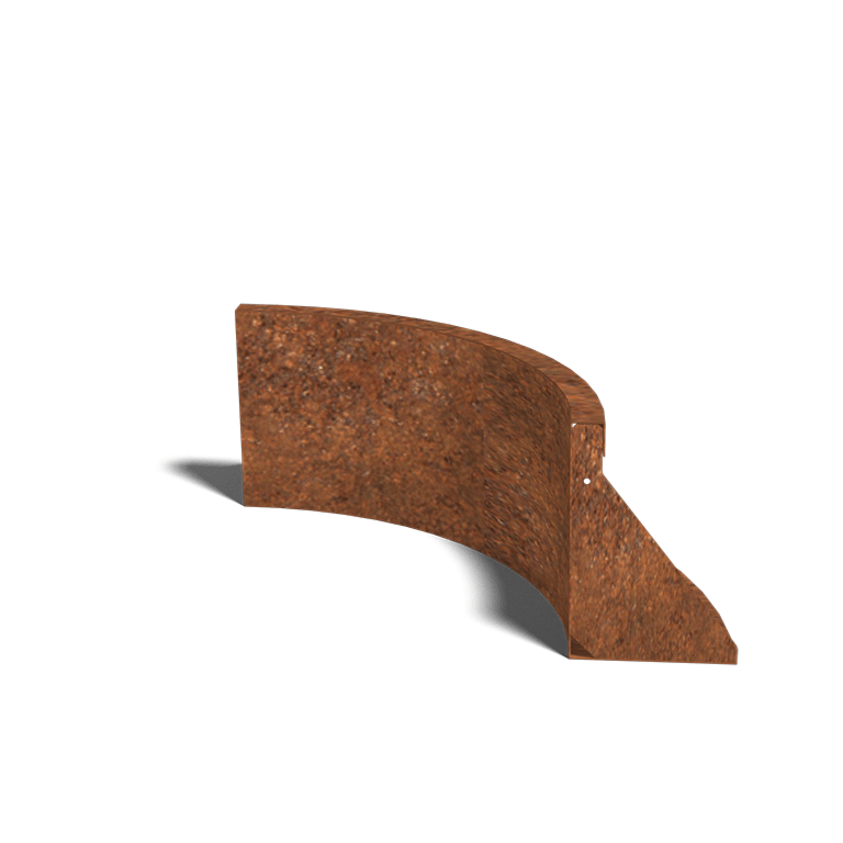 Paroi de soutènement en acier corten courbe intérieure 50 x 50 cm (hauteur 30 cm)