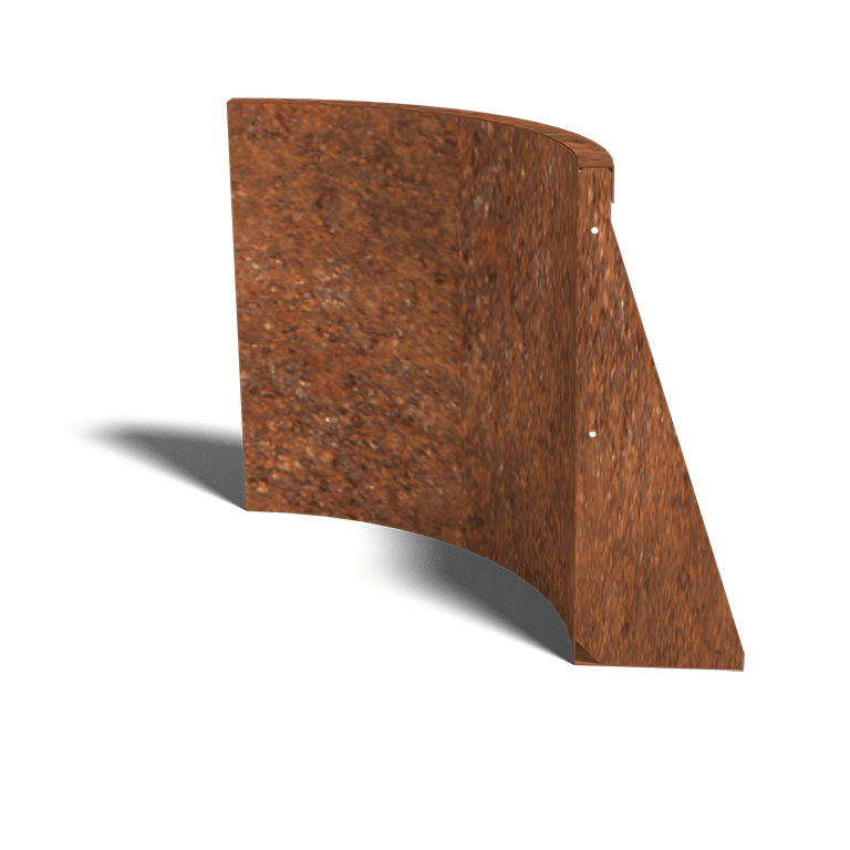 Paroi de soutènement en acier corten courbe intérieure 50 x 50 cm (hauteur 60 cm)