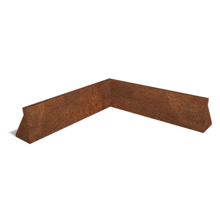 Paroi de soutènement en acier corten angle intérieur 100 x 100 cm (hauteur 30 cm)