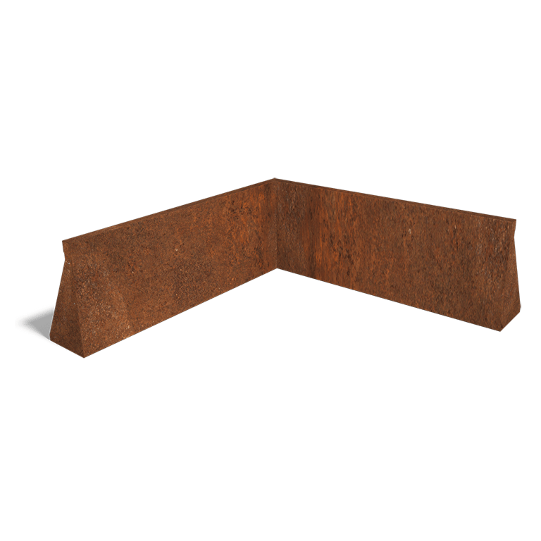 Paroi de soutènement en acier corten angle intérieur 100 x 100 cm (hauteur 40 cm)