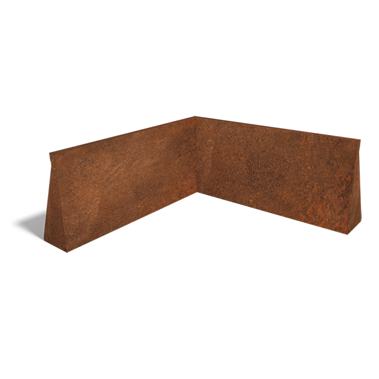 Paroi de soutènement en acier corten angle intérieur 100 x 100 cm (hauteur 50 cm)