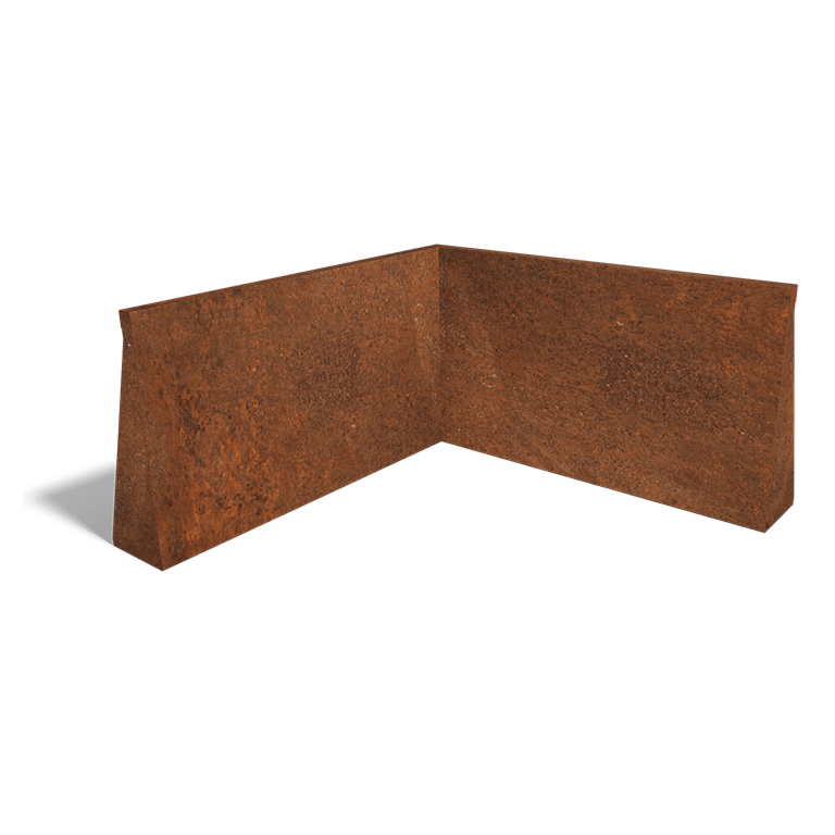 Paroi de soutènement en acier corten angle intérieur 100 x 100 cm (hauteur 60 cm)