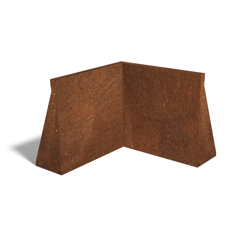 Paroi de soutènement en acier corten angle intérieur 50 x 50 cm (hauteur 50 cm)