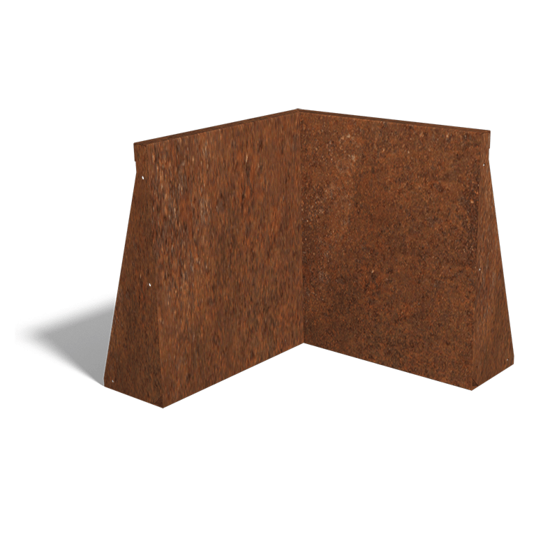 Paroi de soutènement en acier corten angle intérieur 50 x 50 cm (hauteur 60 cm)