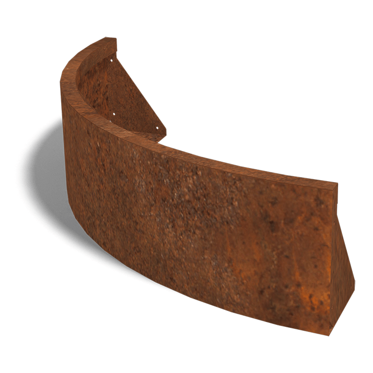 Mur de soutènement en acier corten angle extérieur 100 x 100 cm (hauteur 30 cm)