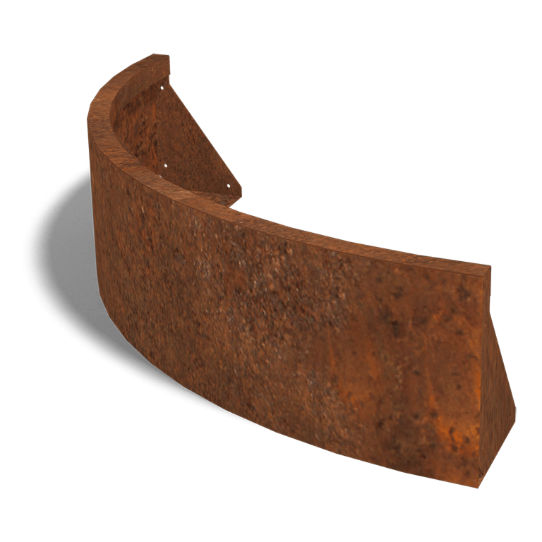 Paroi de soutènement en acier corten courbe extérieure 100 x 100 cm (hauteur 30 cm)