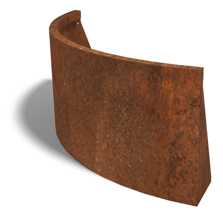 Mur de soutènement en acier corten angle extérieur 100 x 100 cm (hauteur 50 cm)
