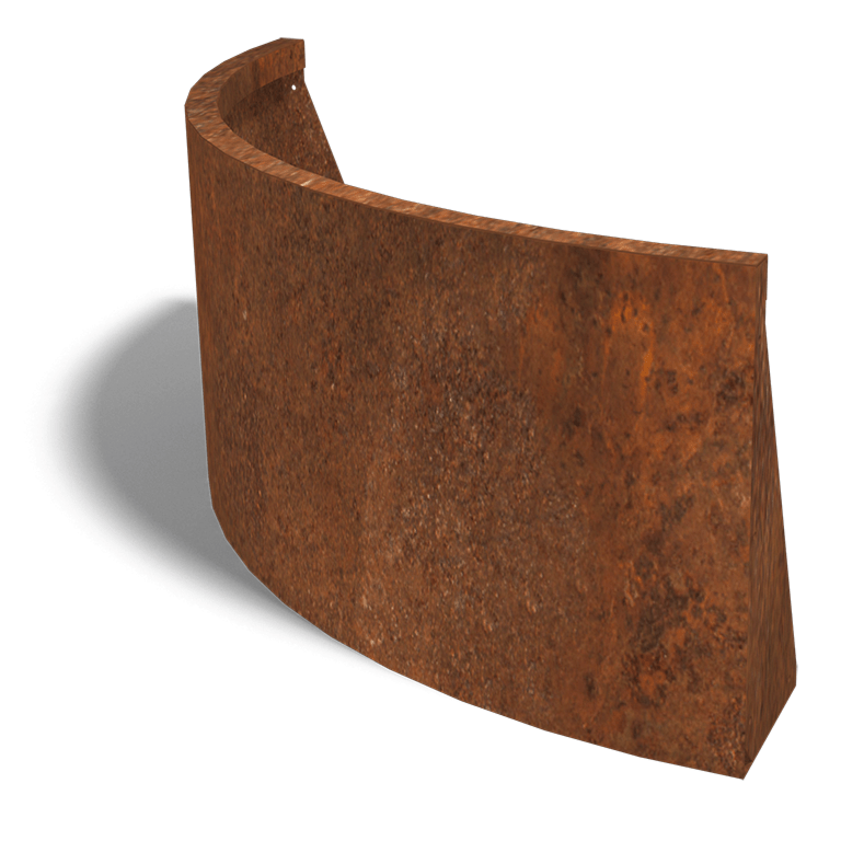 Paroi de soutènement en acier corten courbe extérieure 100 x 100 cm (hauteur 50 cm)