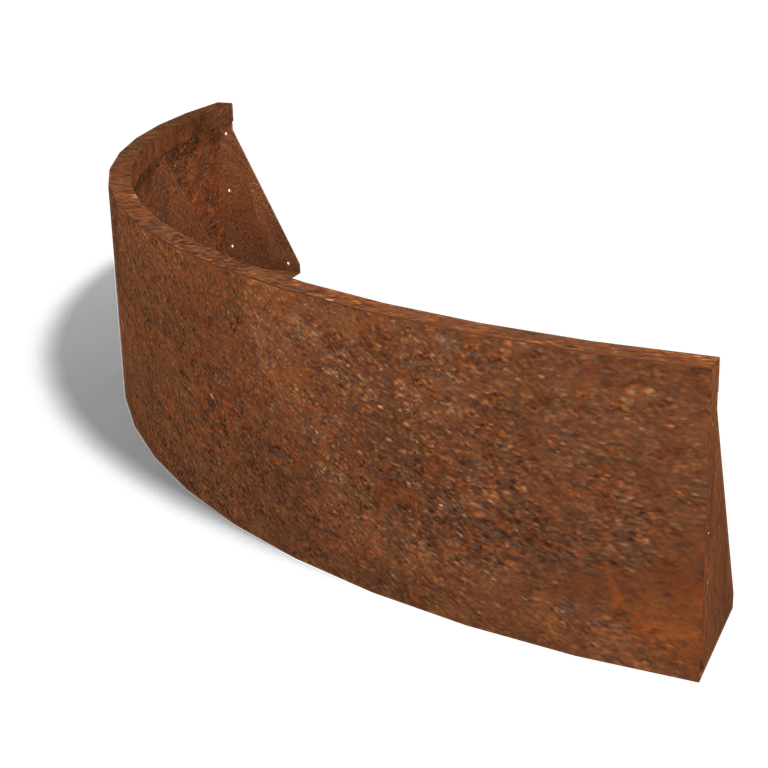Mur de soutènement en acier corten angle extérieur 150 x 150 cm (hauteur 40 cm)