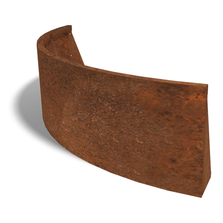 Mur de soutènement en acier corten angle extérieur 150 x 150 cm (hauteur 50 cm)