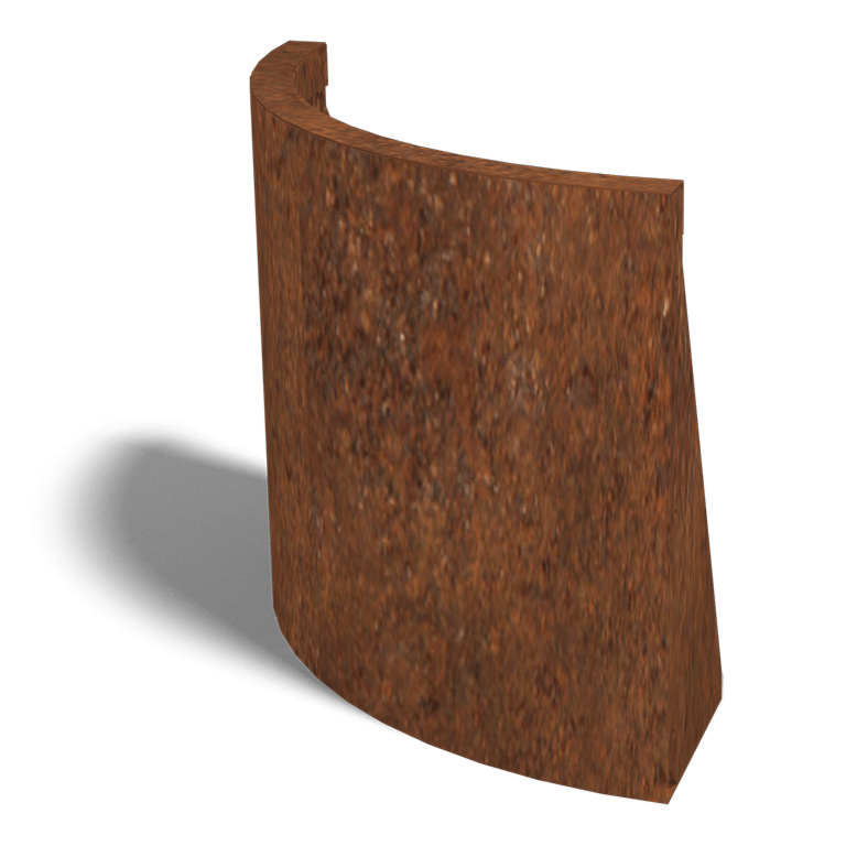 Paroi de soutènement en acier corten courbe extérieure 50 x 50 cm (hauteur 50 cm)