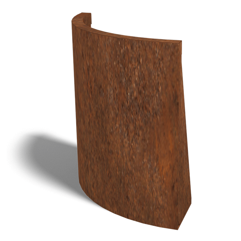 Mur de soutènement en acier corten courbe extérieure 50 x 50 cm (hauteur 60 cm)