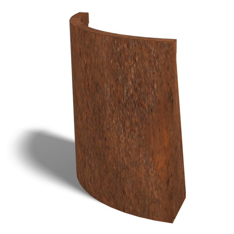 Paroi de soutènement en acier corten courbe extérieure 50 x 50 cm (hauteur 60 cm)