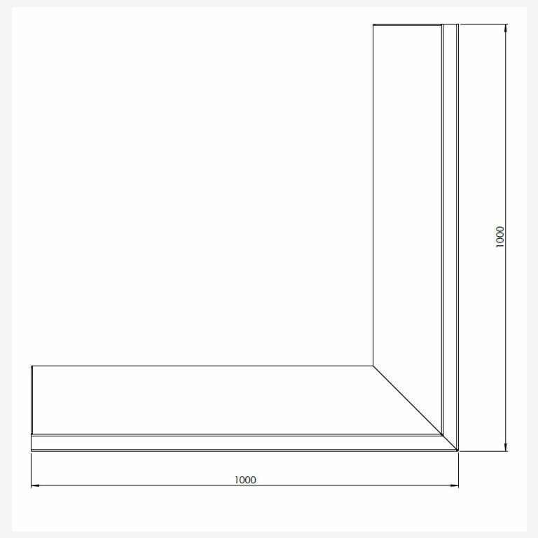 Paroi de soutènement en acier thermolaqué angle extérieur 1000x1000mm (hauteur 400mm)