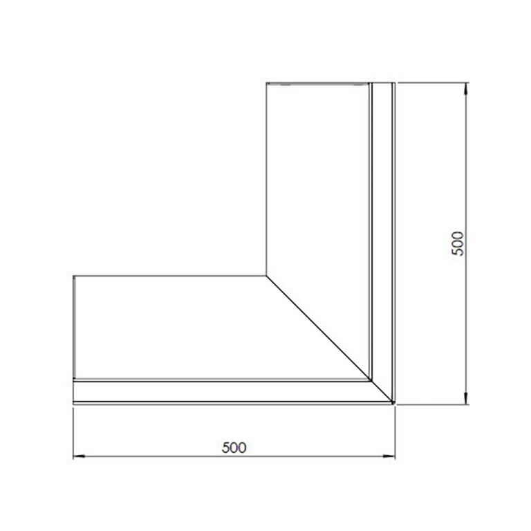 Paroi de soutènement en acier corten angle extérieur 50 x 50 cm (hauteur 30 cm)