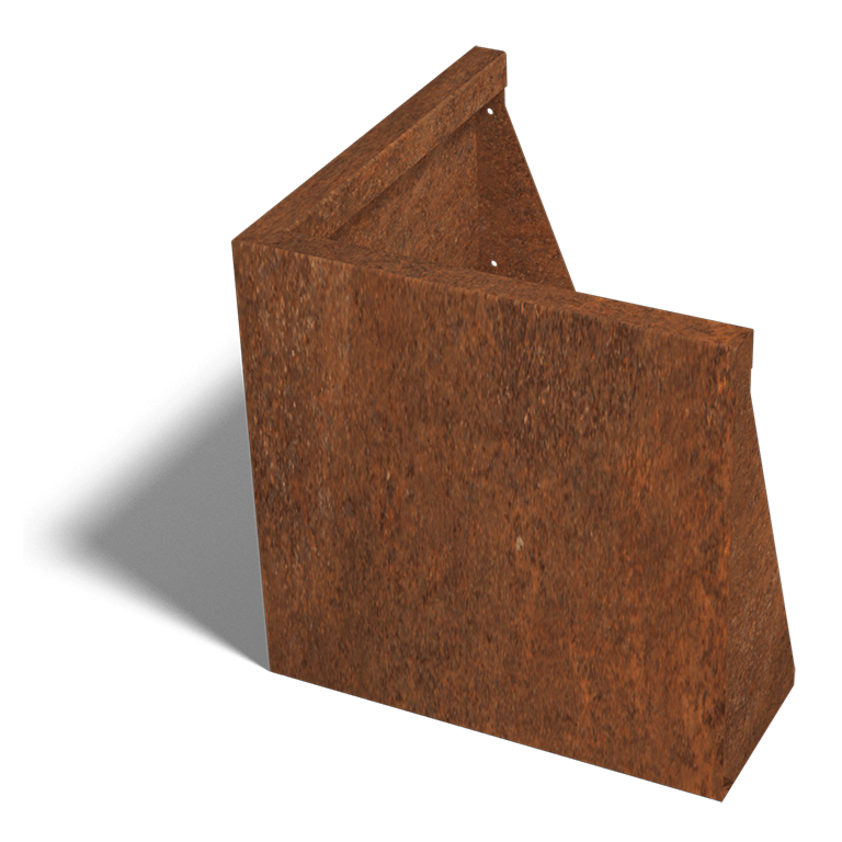 Paroi de soutènement en acier corten angle extérieur 500x500mm (hauteur 500mm)