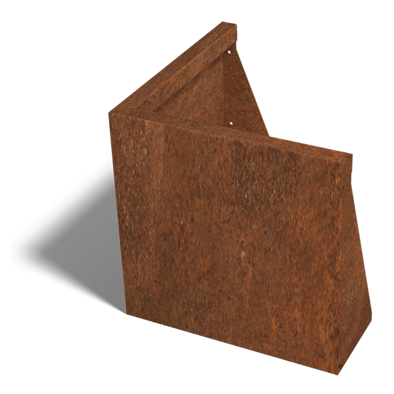 Paroi de soutènement en acier corten angle extérieur 50 x 50 cm (hauteur 50 cm)